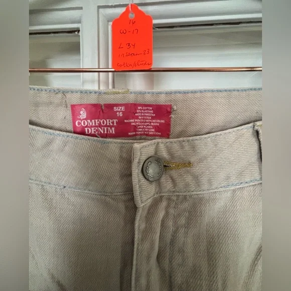 Khaki Capri Denim Pants~Size 16 - Picture 4 of 5